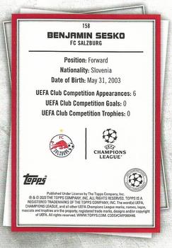 2022-23 Topps UEFA Club Competitions Superstars - Common Yellow #158 Benjamin Sesko Back
