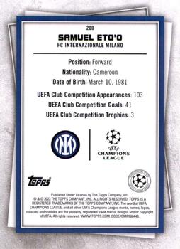 2022-23 Topps UEFA Club Competitions Superstars - Common Yellow #200 Samuel Eto'o Back