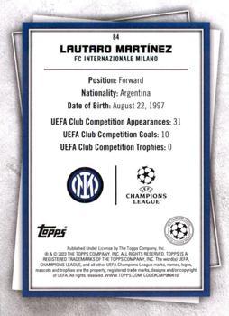 2022-23 Topps UEFA Club Competitions Superstars - Uncommon Green #84 Lautaro Martínez Back