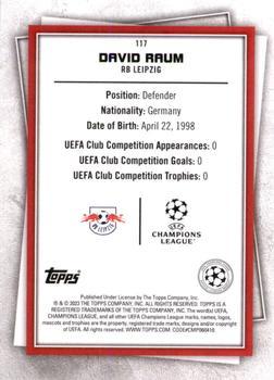 2022-23 Topps UEFA Club Competitions Superstars - Uncommon Green #117 David Raum Back