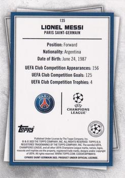 2022-23 Topps UEFA Club Competitions Superstars - Uncommon Green #135 Lionel Messi Back