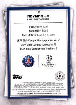 2022-23 Topps UEFA Club Competitions Superstars - Uncommon Green #136 Neymar Jr Back