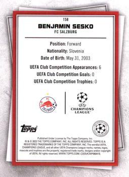 2022-23 Topps UEFA Club Competitions Superstars - Uncommon Green #158 Benjamin Sesko Back