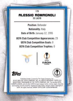 2022-23 Topps UEFA Club Competitions Superstars - Uncommon Green #179 Alessio Romagnoli Back