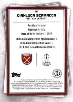 2022-23 Topps UEFA Club Competitions Superstars - Uncommon Green #187 Gianluca Scamacca Back