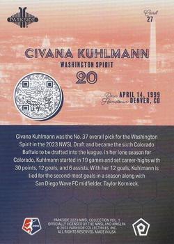 2023 Parkside NWSL Collection #27 Civana Kuhlmann Back