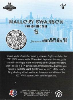 2023 Parkside NWSL Collection #66 Mallory Swanson Back