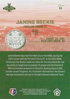 2023 Parkside NWSL Collection #68 Janine Beckie Back
