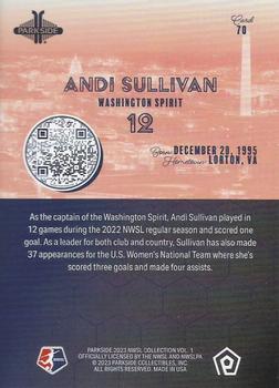 2023 Parkside NWSL Collection #70 Andi Sullivan Back