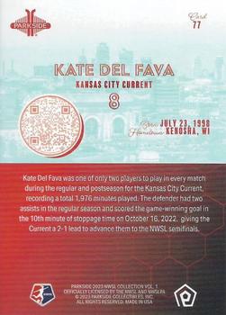 2023 Parkside NWSL Collection #77 Kate Del Fava Back