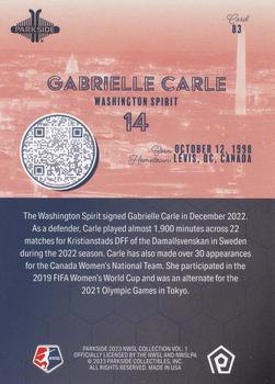 2023 Parkside NWSL Collection #83 Gabrielle Carle Back