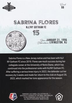 2023 Parkside NWSL Collection #88 Sabrina Flores Back