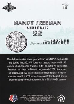 2023 Parkside NWSL Collection #137 Mandy Freeman Back