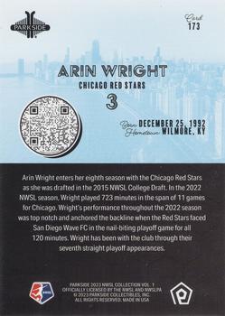 2023 Parkside NWSL Collection #173 Arin Wright Back