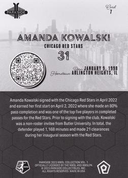 2023 Parkside NWSL Collection - Black and White #7 Amanda Kowalski Back