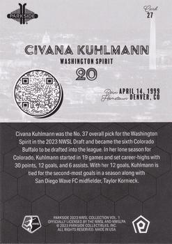 2023 Parkside NWSL Collection - Black and White #27 Civana Kuhlmann Back
