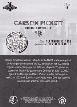 2023 Parkside NWSL Collection - Black and White #48 Carson Pickett Back