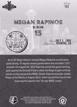 2023 Parkside NWSL Collection - Black and White #132 Megan Rapinoe Back