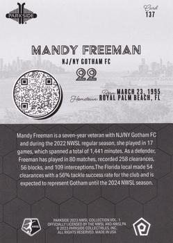 2023 Parkside NWSL Collection - Black and White #137 Mandy Freeman Back
