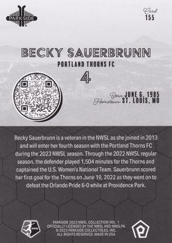 2023 Parkside NWSL Collection - Black and White #155 Becky Sauerbrunn Back