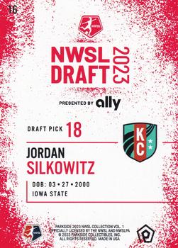 2023 Parkside NWSL Collection - Draft Night #16 Jordan Silkowitz Back