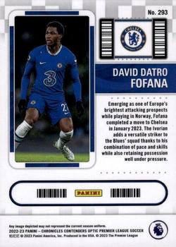 2022-23 Panini Chronicles - Contenders Optic Rookie Ticket Premier League #293 David Datro Fofana Back