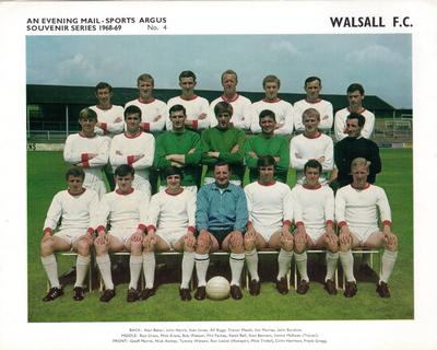 1968-69 Evening Mail Sports Argus Souvenir Series #4 Walsall Front