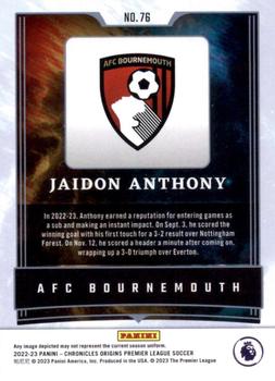 2022-23 Panini Chronicles - Origins Premier League #76 Jaidon Anthony Back