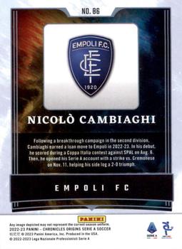 2022-23 Panini Chronicles - Origins Serie A #86 Nicolo Cambiaghi Back