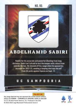 2022-23 Panini Chronicles - Origins Serie A #95 Abdelhamid Sabiri Back