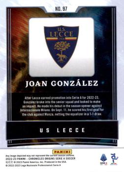 2022-23 Panini Chronicles - Origins Serie A #97 Joan Gonzalez Back