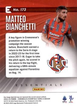 2022-23 Panini Chronicles - Essentials Serie A #173 Matteo Bianchetti Back