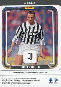 2022-23 Panini Chronicles - Contenders Autographs Serie A #CA-JK Jurgen Kohler Back