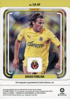 2022-23 Panini Chronicles - Contenders Autographs La Liga #CA-DF Diego Forlan Back