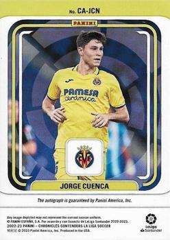 2022-23 Panini Chronicles - Contenders Autographs La Liga #CA-JCN Jorge Cuenca Back