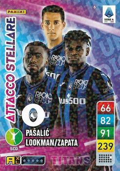 2023 Panini Adrenalyn XL Calciatori Titans #6 Ademola Lookman / Duván Zapata / Mario Pašalić Front