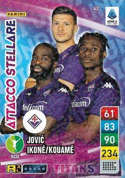 2023 Panini Adrenalyn XL Calciatori Titans #42 Christian Kouamé / Jonathan Ikoné / Luka Jović Front