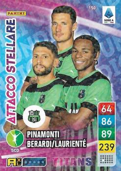 2023 Panini Adrenalyn XL Calciatori Titans #150 Andrea Pinamonti / Armand Laurienté / Domenico Berardi Front