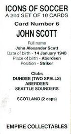 2023 Empire Collectables Icons of Soccer (Series 2) #6 John Scott Back