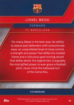 2022-23 Topps Chrome FC Barcelona: Més Que Un Club #99 Lionel Messi Back