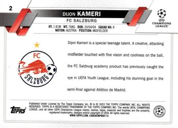 2022-23 Topps Chrome UEFA Club Competitions #2 Dijon Kameri Back