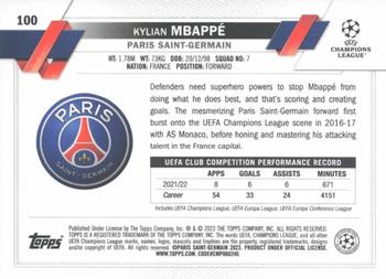2022-23 Topps Chrome UEFA Club Competitions #100 Kylian Mbappé Back