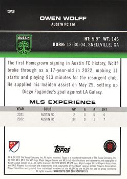 2023 Topps MLS #33 Owen Wolff Back