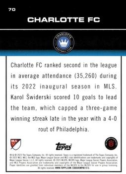 2023 Topps MLS #70 Charlotte FC Back
