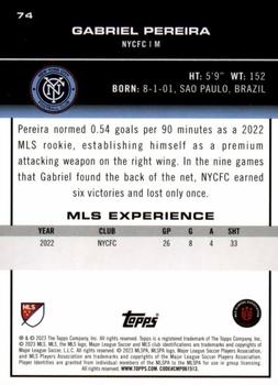 2023 Topps MLS #74 Gabriel Pereira Back