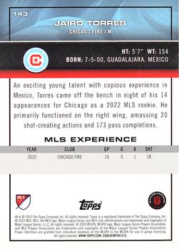 2023 Topps MLS #143 Jairo Torres Back