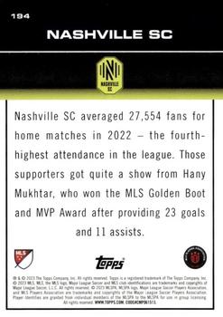 2023 Topps MLS #194 Nashville SC Back