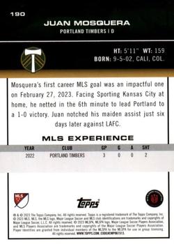 2023 Topps MLS - Soccer Tile #190 Juan Mosquera Back