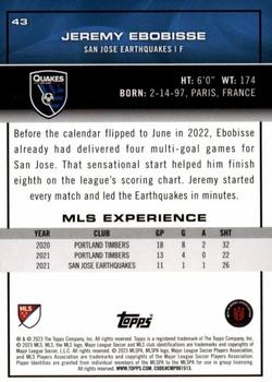 2023 Topps MLS - Blue Foil #43 Jeremy Ebobisse Back