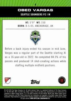 2023 Topps MLS - Green Foil #4 Obed Vargas Back